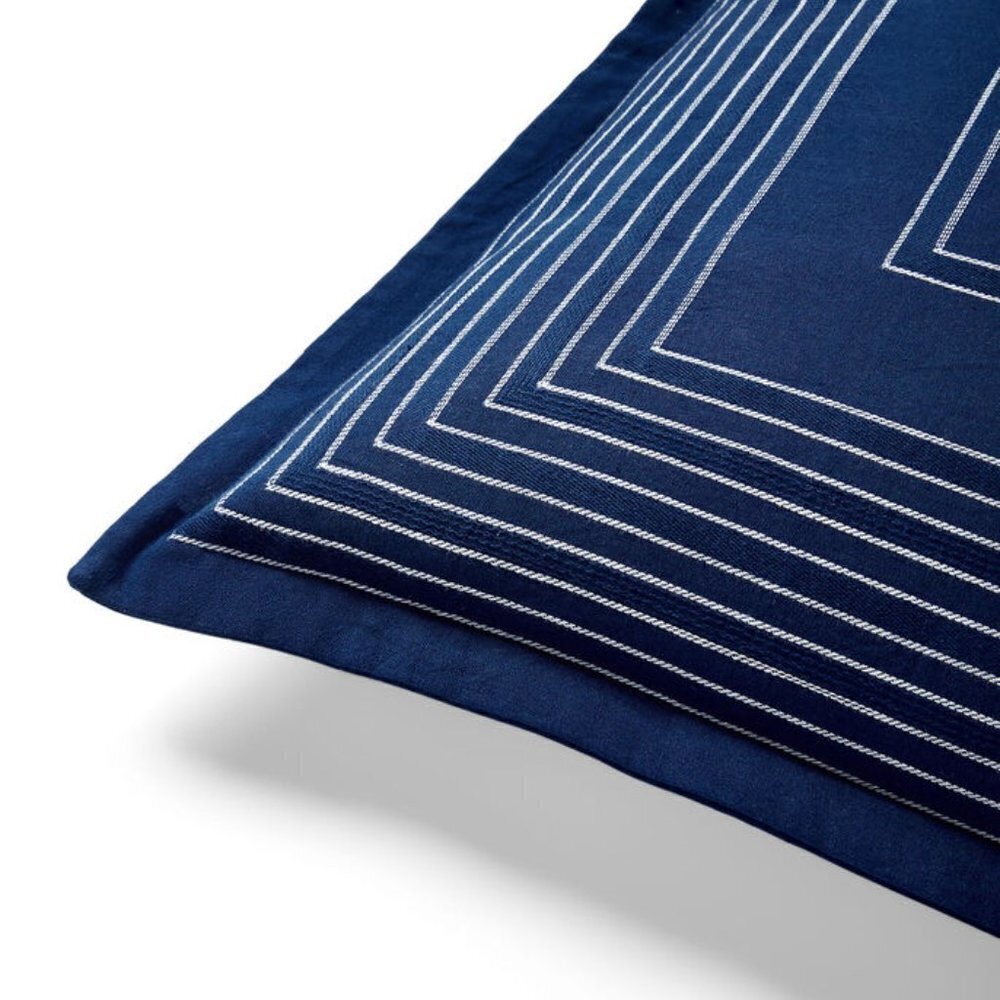 NWT - Ralph Lauren Home Blue and White Shelbourne Euro Sham - Picture 2 of 7